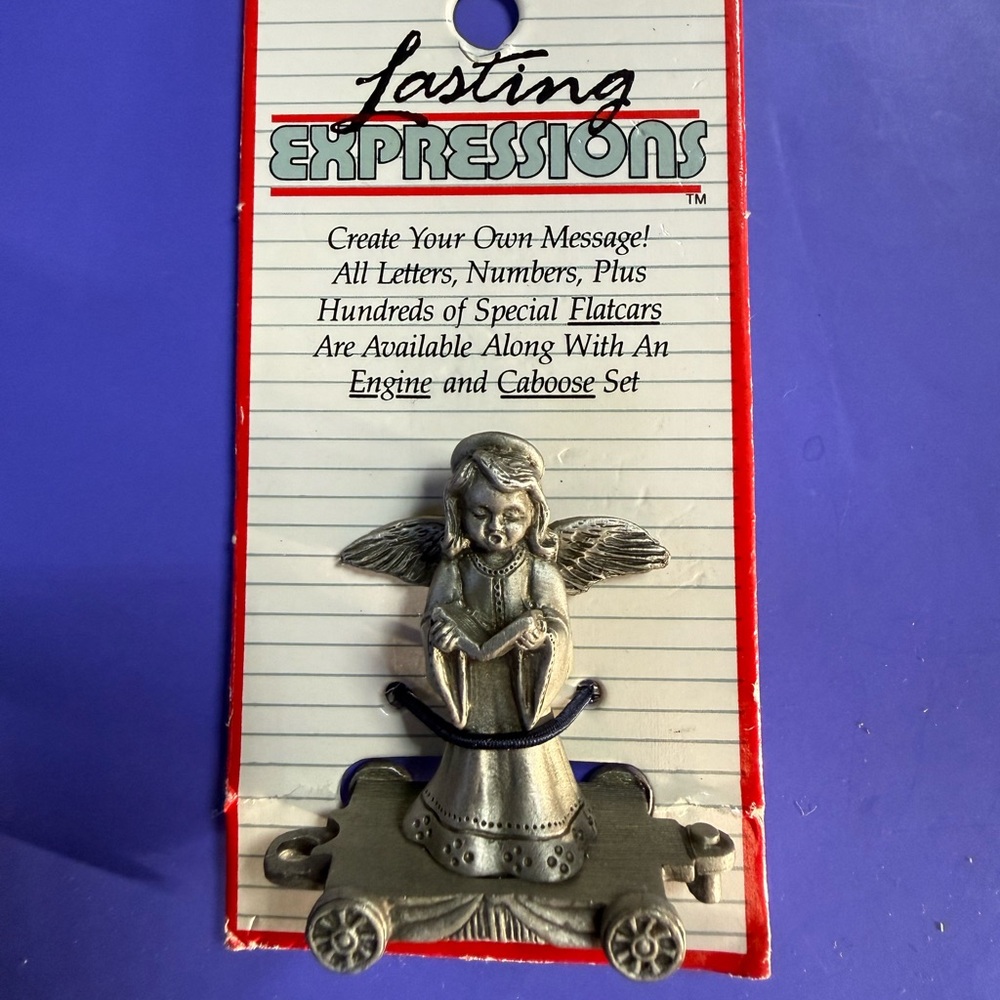 🧚🏻‍♀️ Fort Genuine Pewter Lasting Expressions Angel Flatcar Train Collectible 🎄